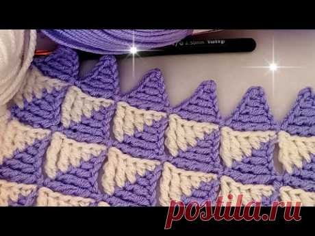 Новогодний дизайн 2023 🎄 изумительно красивый и простой узор пледа крючком 🙋