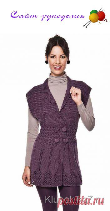 Жилет-туника спицами