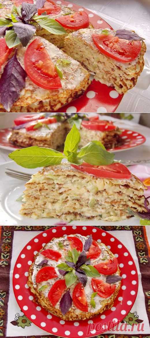 Кабачковый блинный торт