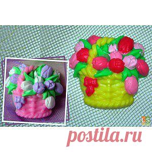 Мыло ручной работы - Корзина с тюльпанами - Ручная работа на LangeSTORE - Ручная работа LS - Эксклюзивные и Авторские HandMade изделия ручной работы вы можете купить и продать на портале LangeSTORE