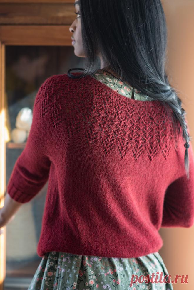 Пуловер с круглой кокеткой Meryton - Вяжи.ру