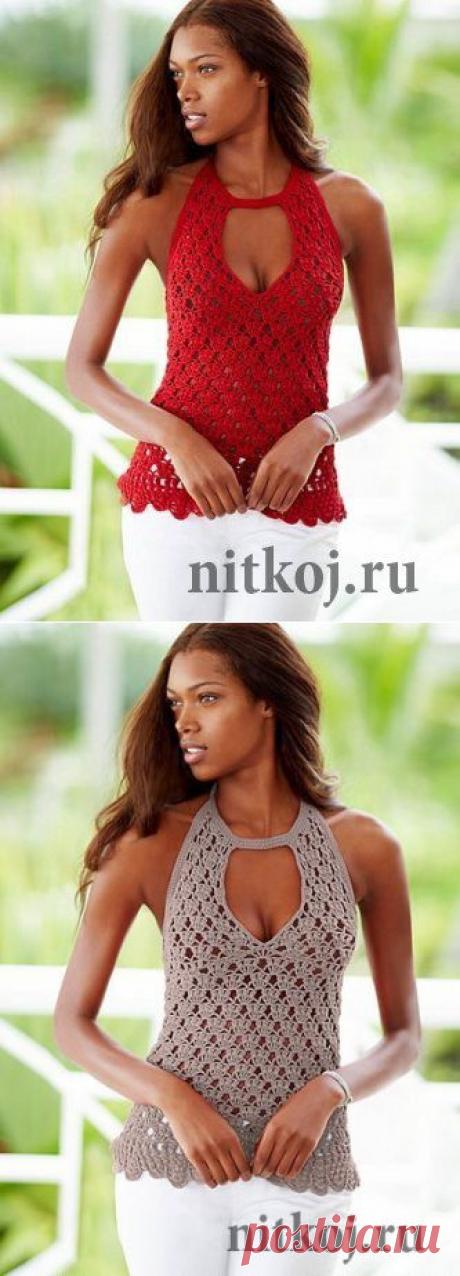 Красивый топ крючком, схемы