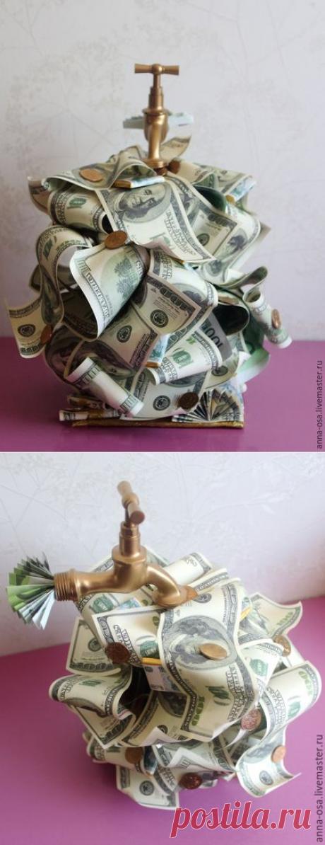 Купить Денежный кран - золото, зелень, доллар, евро, деньги, купюры, денежный кран