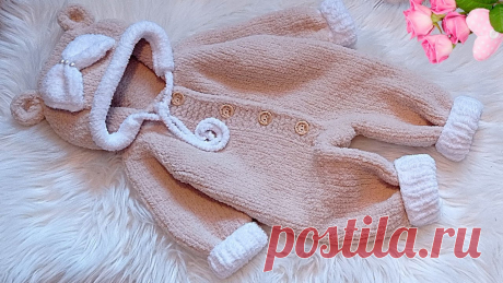 🤩 Комбинезон спицами МИШКА из Ализе софти. невероятно мягкий. для мальчика и девочки