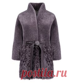 Утепленный жакет из овчины с отделкой мехом козлика Virtuale Fur Collection 182505000, заказать в интернет магазине с доставкой, цена с фото в Москве