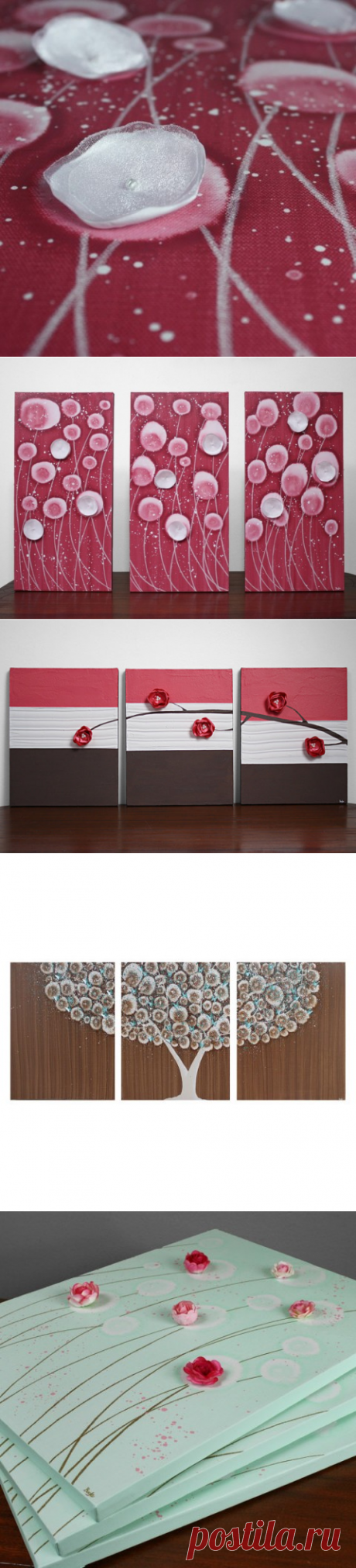 Идеи для декора стен в смешанной технике (из интернета)