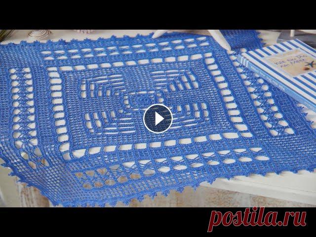 ОРИГИНАЛЬНАЯ КВАДРАТНАЯ САЛФЕТКА КРЮЧКОМ. СХЕМА.(Часть 2-я). Оригинальная квадратная салфетка крючком. Часть 2-я: с 11-го по 20-й ряды. Размер 40х40см. Потребуется 60г х/б пряжи (50г/330м). Крючок №1. НАЧАЛО с 1...