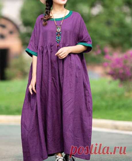Trendy plus size clothing Linen maxi dress womens Summer | Etsy