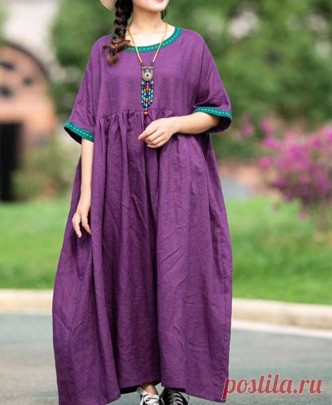 Trendy plus size clothing Linen maxi dress womens Summer | Etsy