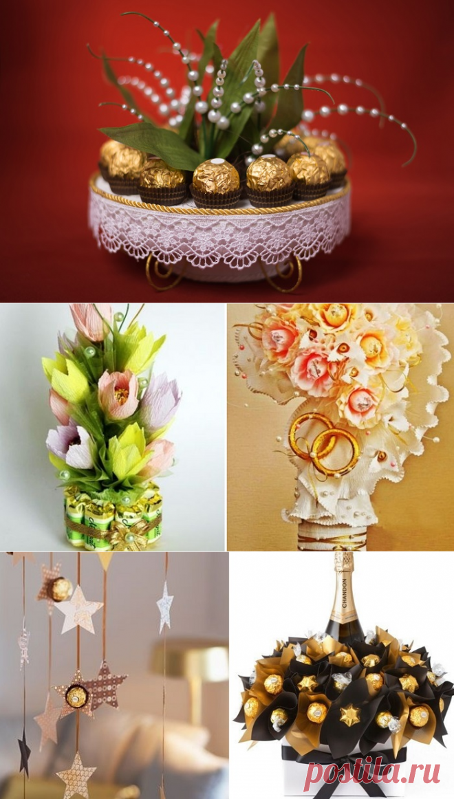 11 идей оригинальных подарков из конфет на Новый год.  Глядя на № 7, я поняла, что дарить своим подругам.