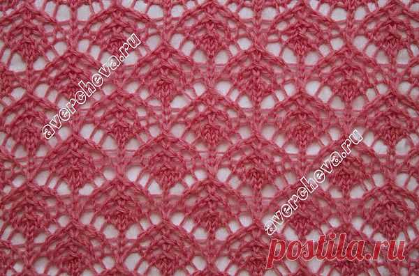 Красивый ажурный узор спицами | каталог вязаных спицами узоров