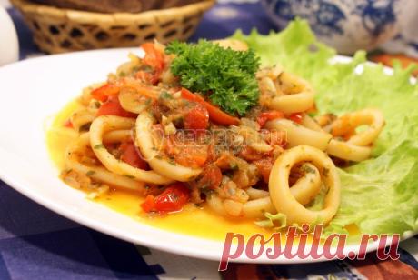 Кальмары тушеные с овощами – Рецепт с фото. Рецепты. Вторые блюда. Блюда с рыбой и морепродуктами