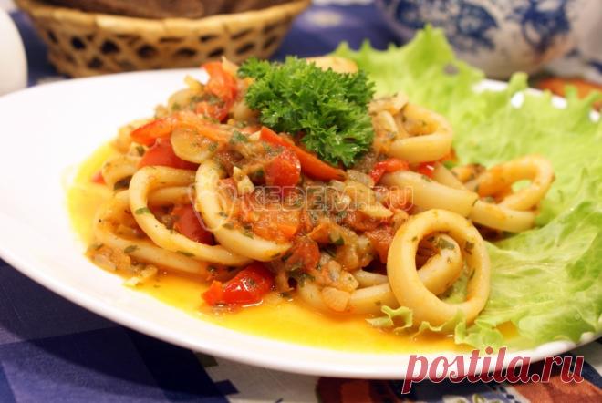 Кальмары тушеные с овощами – Рецепт с фото. Рецепты. Вторые блюда. Блюда с рыбой и морепродуктами