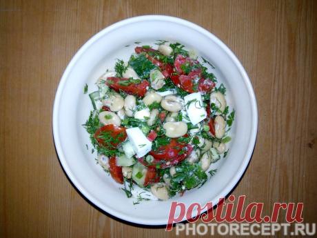 Салат из фасоли с овощами и яйцом - рецепт с фото пошагово