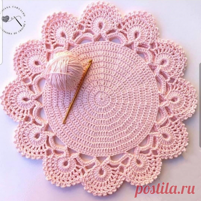 Небольшая салфетка крючком. Схема. / knittingideas.ru