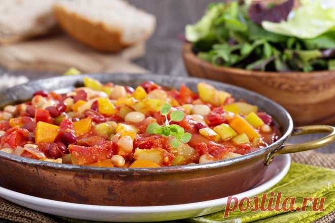 Летнее блюдо - Овощное рагу с фасолью и кабачками Вкуснятина невероятная!