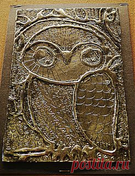 картонка+фольга+клей+крем для обуви. ребенок... / Совушки / Pinme.ru / Ирина Чекля