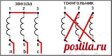Схема включения 3 х фазных электродвигателей