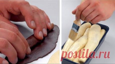 Подкрашиваем тесто щепоткой какао - и восторгу не будет предела!!