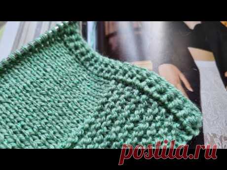 Оформляем вертикальный край изделия на спицах🍁knitting pattern.