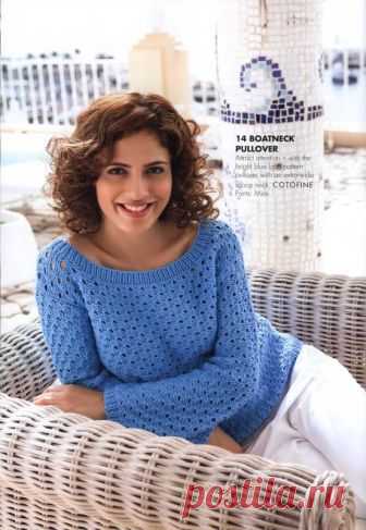 Джемпер COTOFINE Пуловеры, свитера, джемпера женские спицами и крючком, модные модели с переводом описаний и схем.
