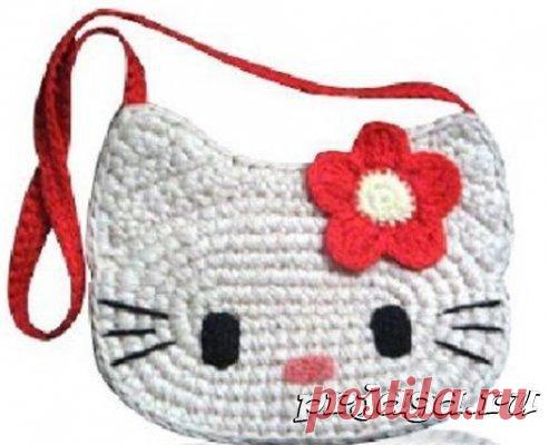 Детская сумочка крючком «Hello Kitty»