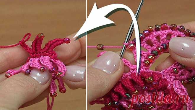 Такая красота заставит любого оглянуться | Вязание крючком | Вязание с бисером - урок 183 | Студия Елены Ругаль Вязание | Яндекс Дзен
