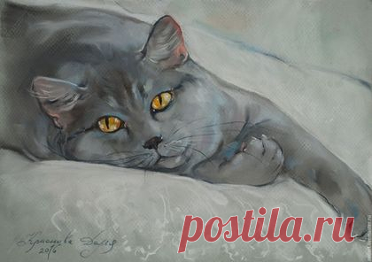 Купить Сиеста - серый, кот, котик, кот в подарок, кошка, серый кот, отдых, нега