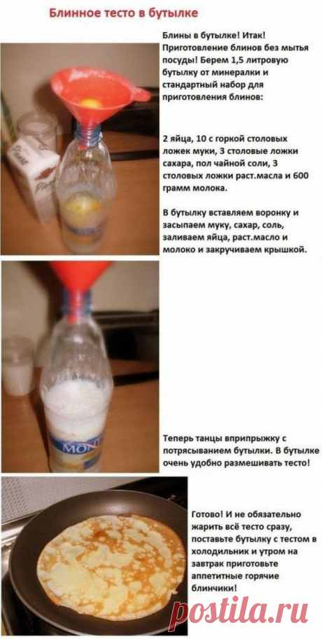 Блинное тесто в бутылке