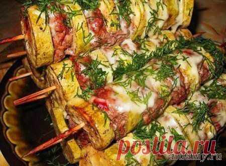 Шашлычки из кабачков с мясным фаршем &raquo; Любимые рецепты