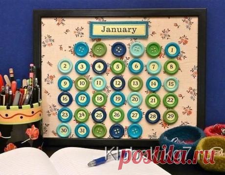 Календарь из пуговок | Клубок