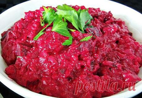 Свекольный салат с рисом и цедрой....Сытный и полезный..