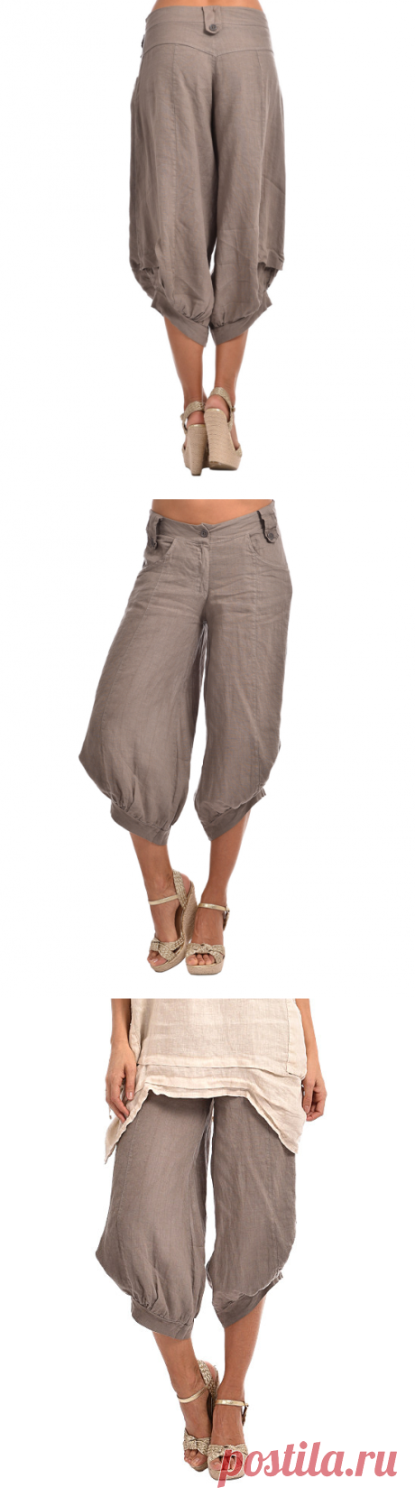 Couleur Lin Taupe Front Zip Linen Capri Pants - Plus Too | zulily