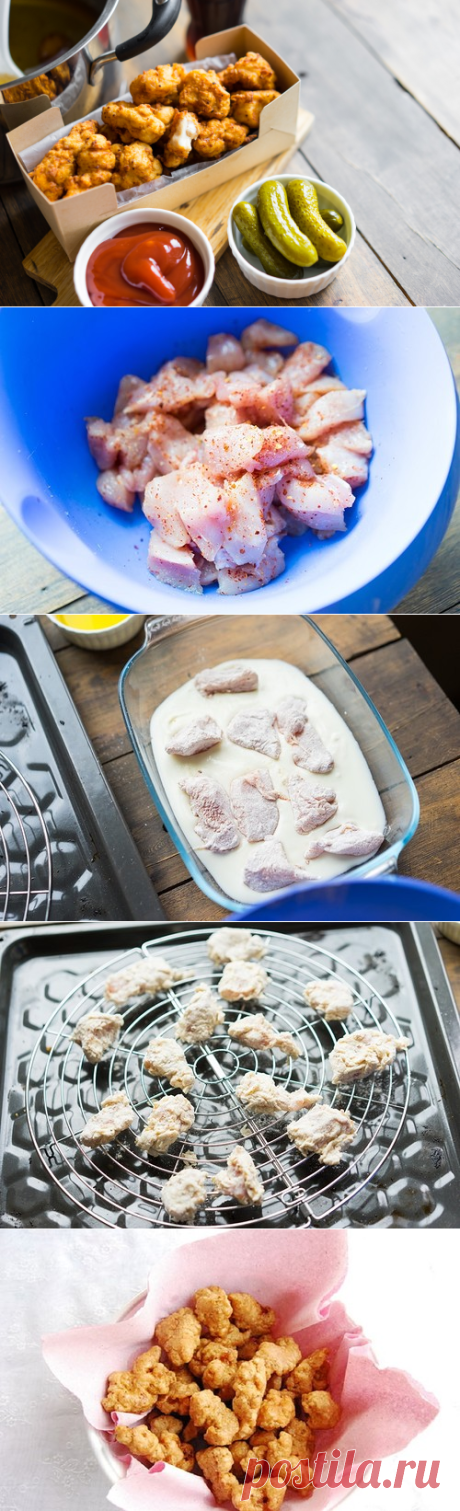 Рецепт хрустящего попкорна из курицы.
