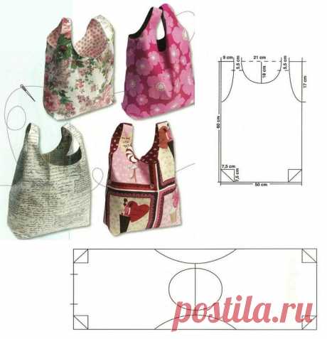 Моделирование вместительных сумочек из ткани — DIYIdeas