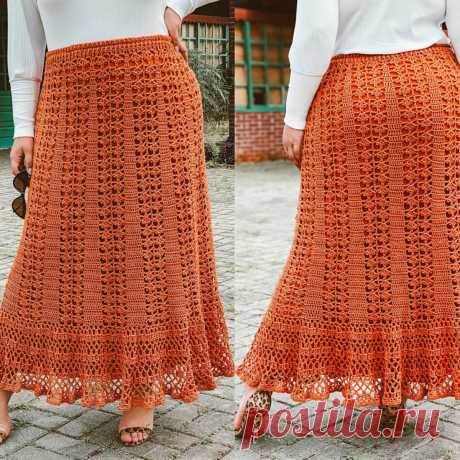 Терракотовая юбка крючком. Схемы и выкройка – Paradosik Handmade - вязание для начинающих и профессионалов