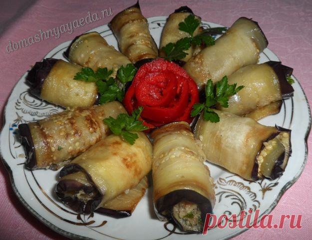 Рулетики из баклажанов по-грузински | Домашняя еда