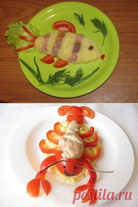 РЫБКА и РАЧОК !!!  **Карт/пюре, селёдочка, томаты и твоя фантазия!