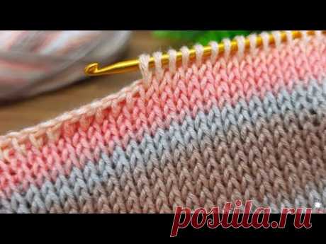 Simple Tunisian Crochet Stitch 🧶 Looks exactly like knitting 👏