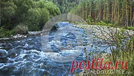 Stormy Mountain River Stock Photo - Image: 91379039