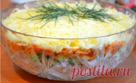 НОВОГОДНИЙ САЛАТИК С КОПЧЁНОЙ КУРИЦЕЙ