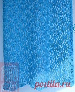 Ажурный палантин спицами | Рукоделие и вязание