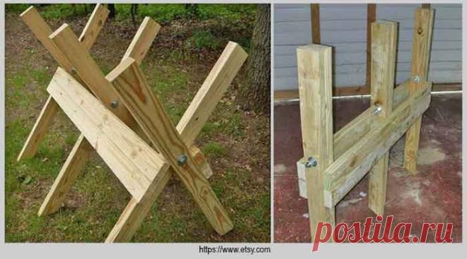 Простые складные козла для распиловки дров