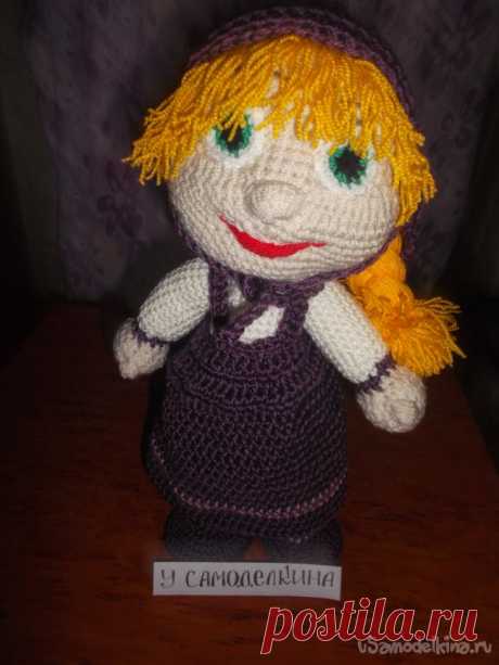 Маша из мультфильма «Маша и медведь», вязаная крючком