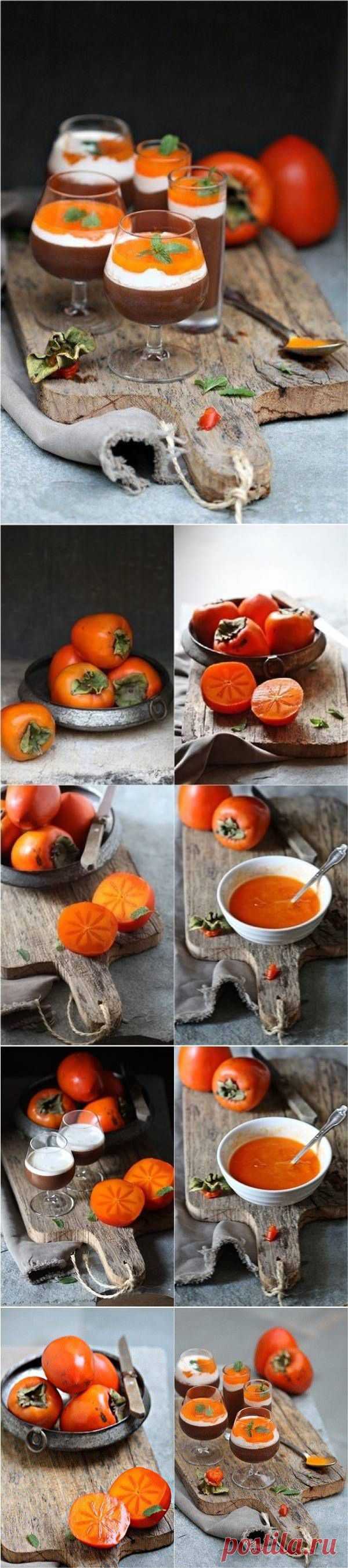 Мусс из горького шоколада и хурмы. Пошаговый рецепт с фото