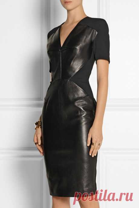 Roland Mouret | Nabis paneled leather and crepe dress | NET-A-PORTER.COM