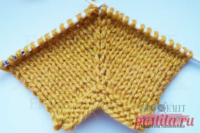 Прибавка скрещенной лицевой из протяжки | EasyKnit.ru