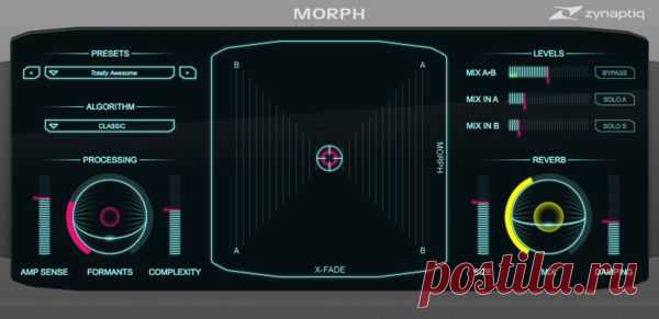 Zynaptiq MORPH v2.1.1-R2R  | 30.4 MB

MORPH 2 is a real-time plug-in for structural audio morphing, the sonic equivalent of one object slowly changing its shape to become a different object - for example, one face becoming ("morphing" into) another. MORPH creates seamless morphing transitions, hybrid sounds that combine aspects of existing ones, physically impossible instruments,