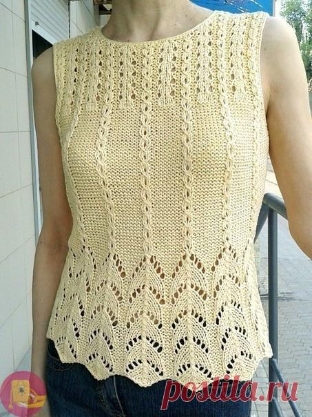 Красивейший топ ажуром: спицы — Сделай сам, идеи для творчества - DIY Ideas