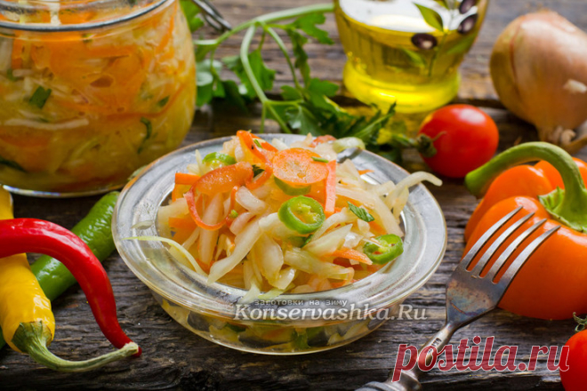 Салат «Кубанский» на зиму без стерилизации